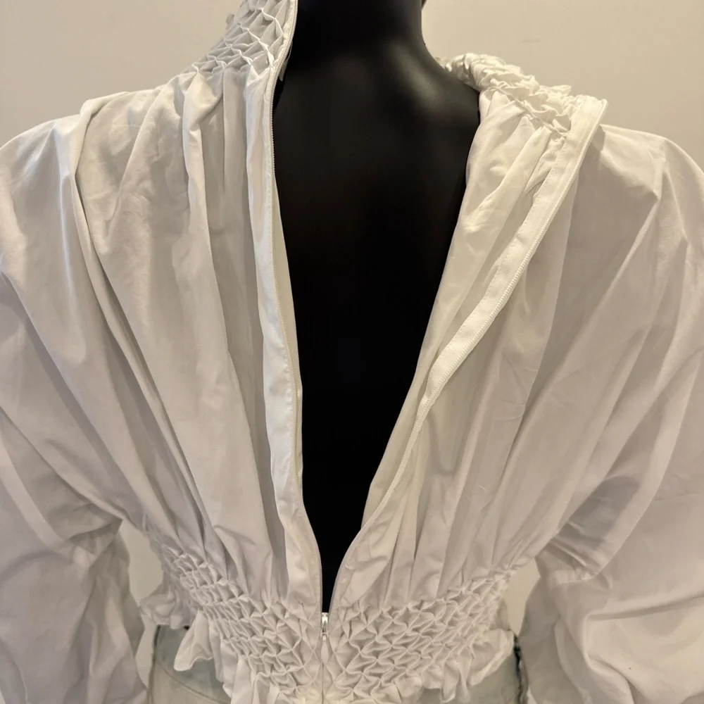 Kenzo Paris Smocked High Neck Blouse FR 38 | Dramatic Sleeve | Wrn Once - Picture 13 of 15
